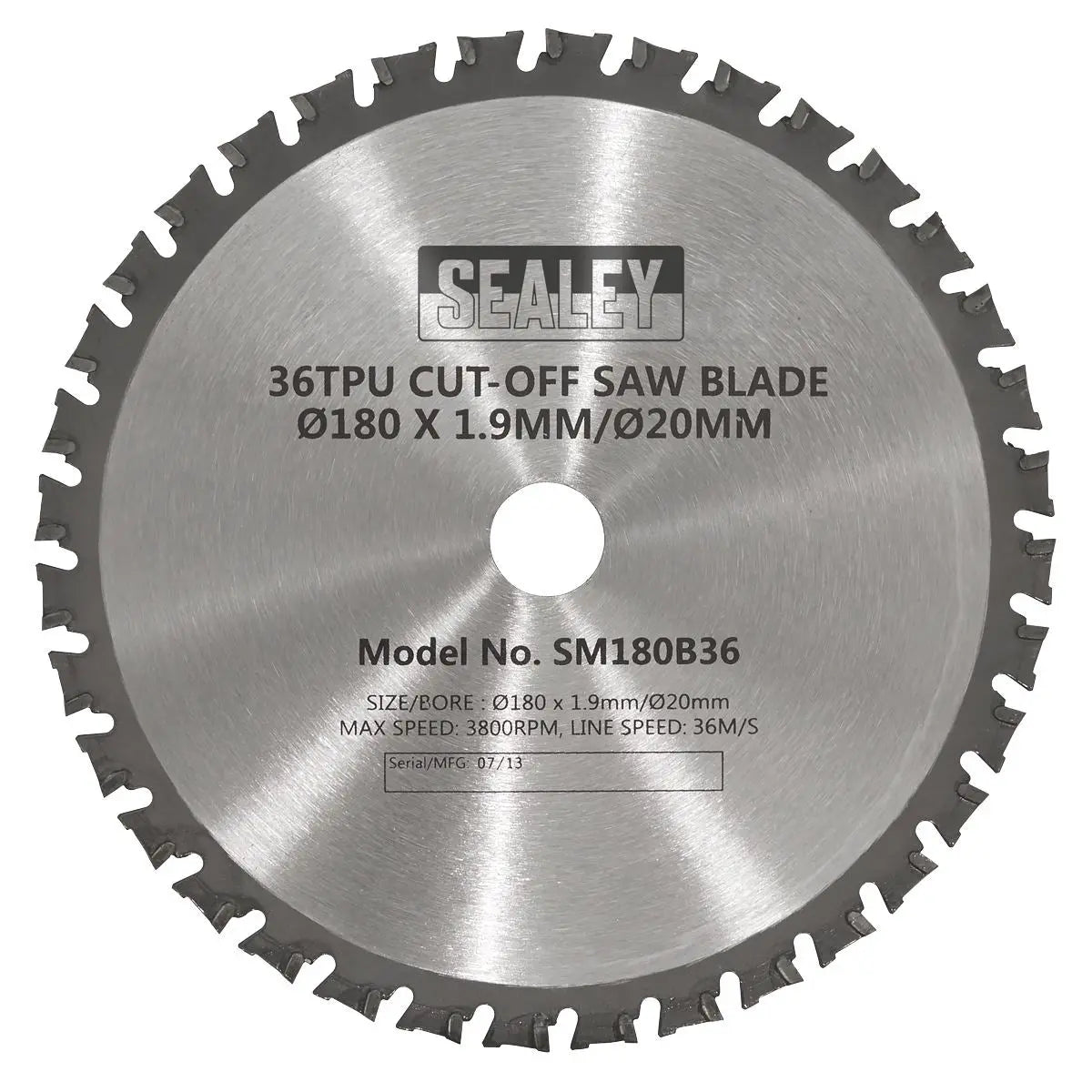 Sealey Cut-Off Saw Blade Ø180 x 1.9mm/Ø20mm 36tpu 