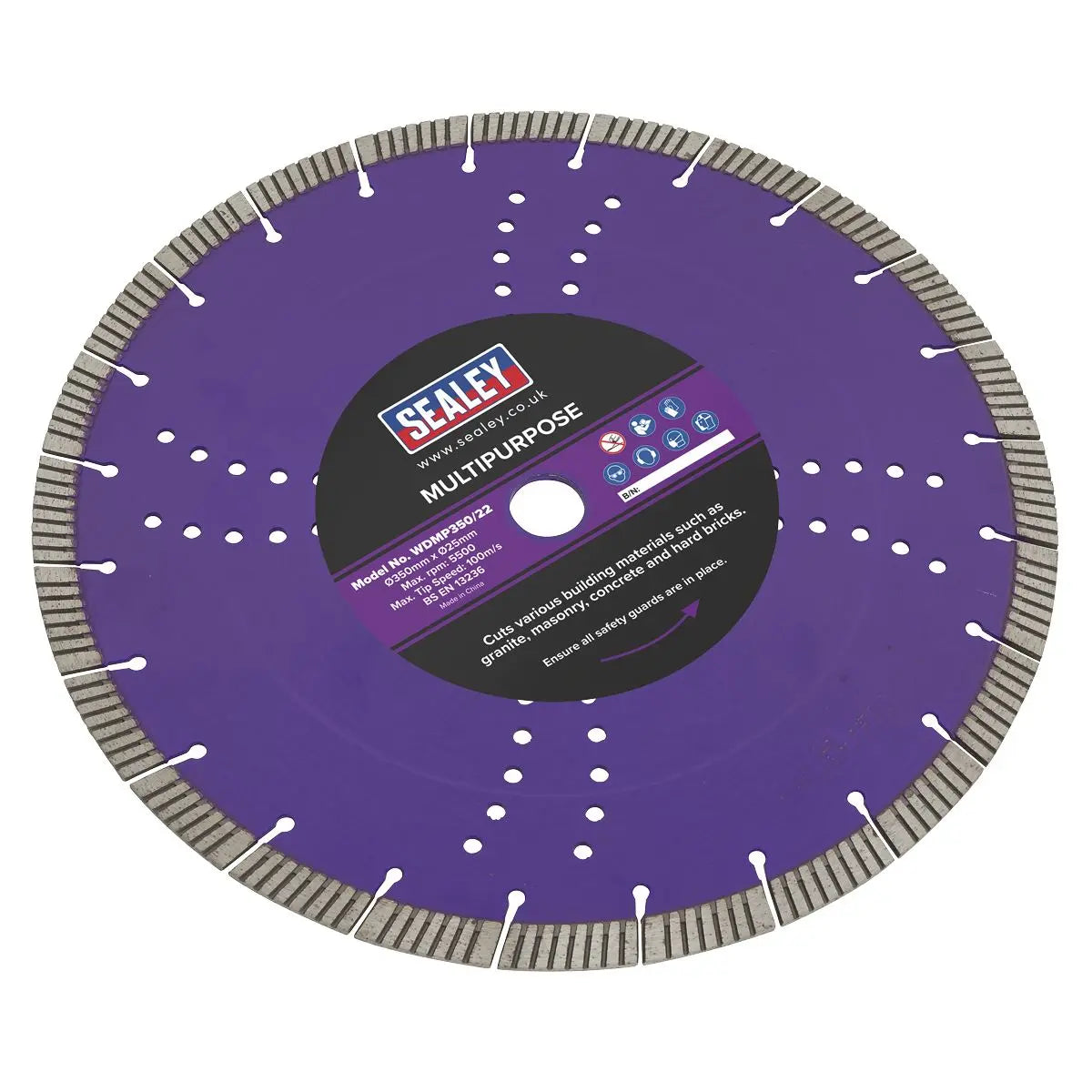 Sealey Cutting Disc Multipurpose Dry/Wet Use Ø350mm 