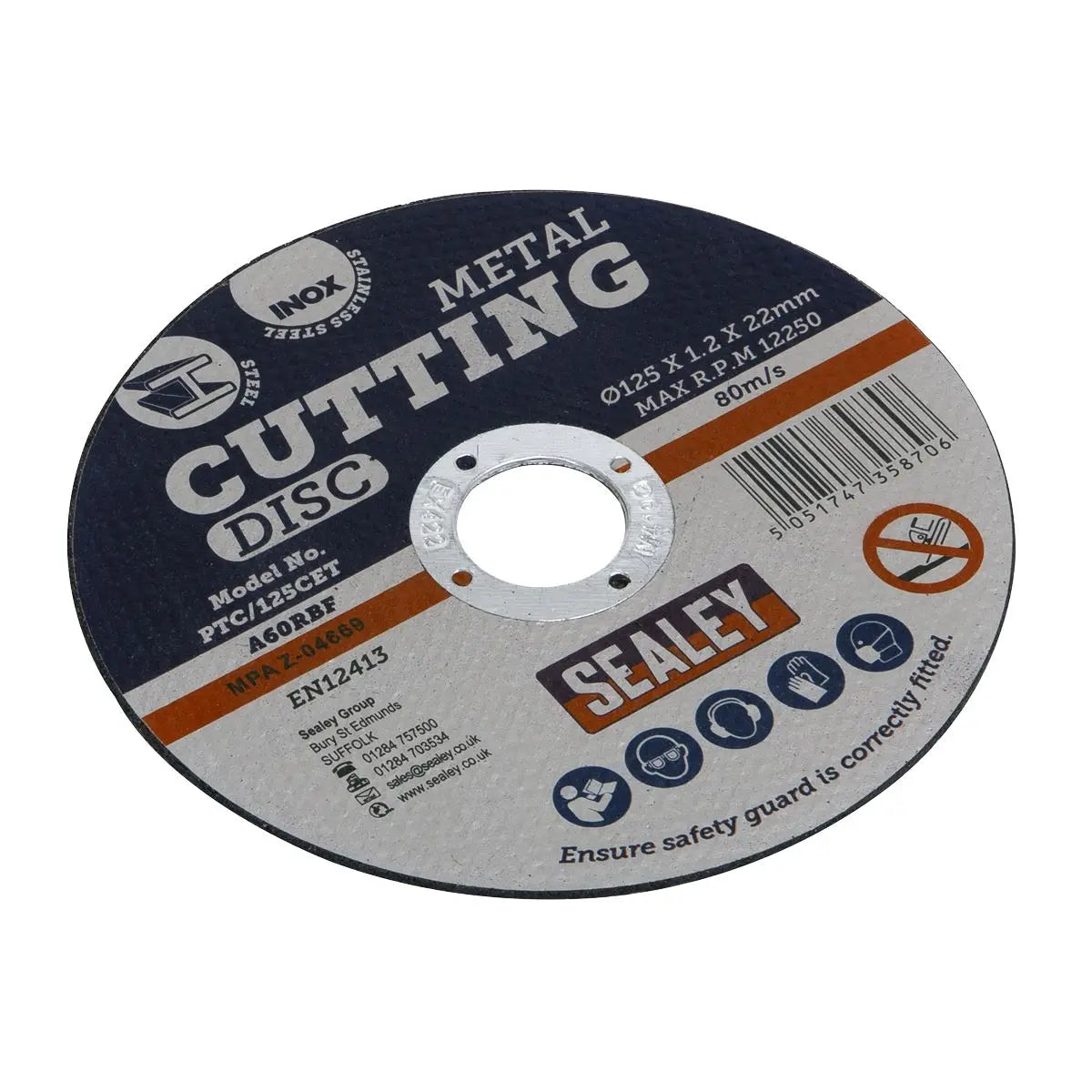 Sealey Cutting Disc Ø125 x 1.2mm Ø22mm Bore 