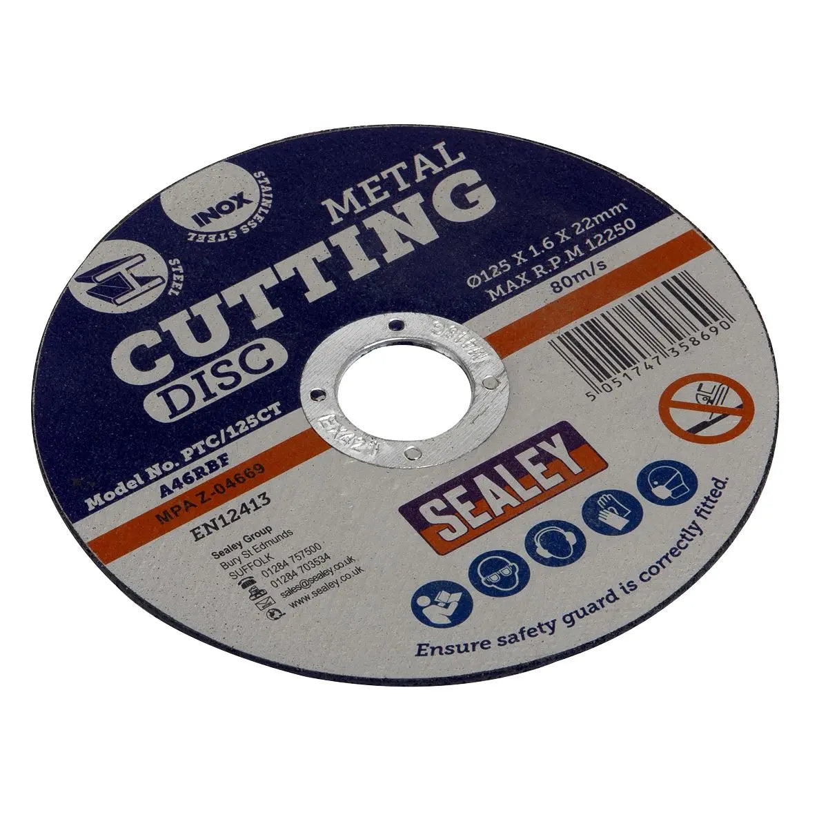 Sealey Cutting Disc Ø125 x 1.6mm 22mm Bore 