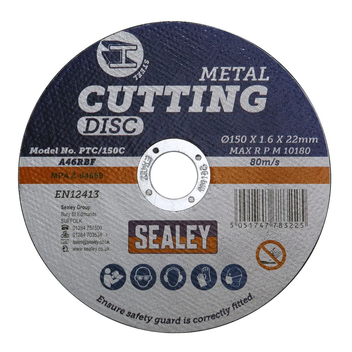 Sealey Cutting Disc Ø150 x 1.6mm 22mm Bore 