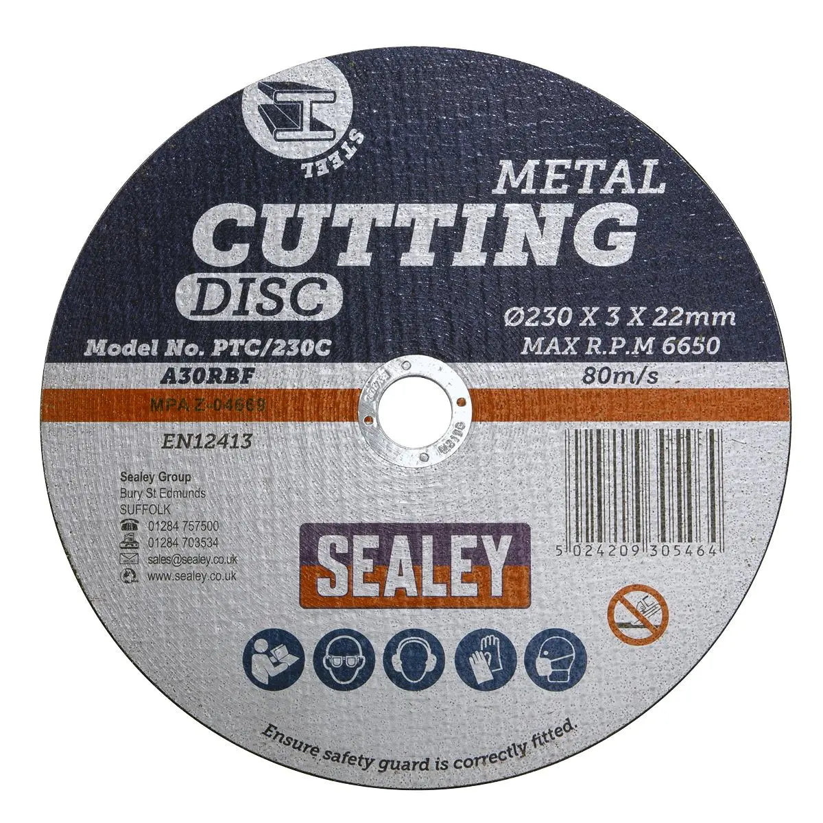 Sealey Cutting Disc Ø230 x 3mm 22mm Bore 