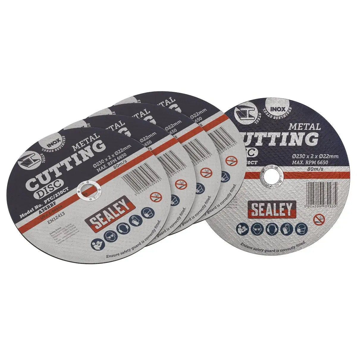 Sealey Cutting Disc Pack  Ø230 x 2mm Ø22mm Bore 