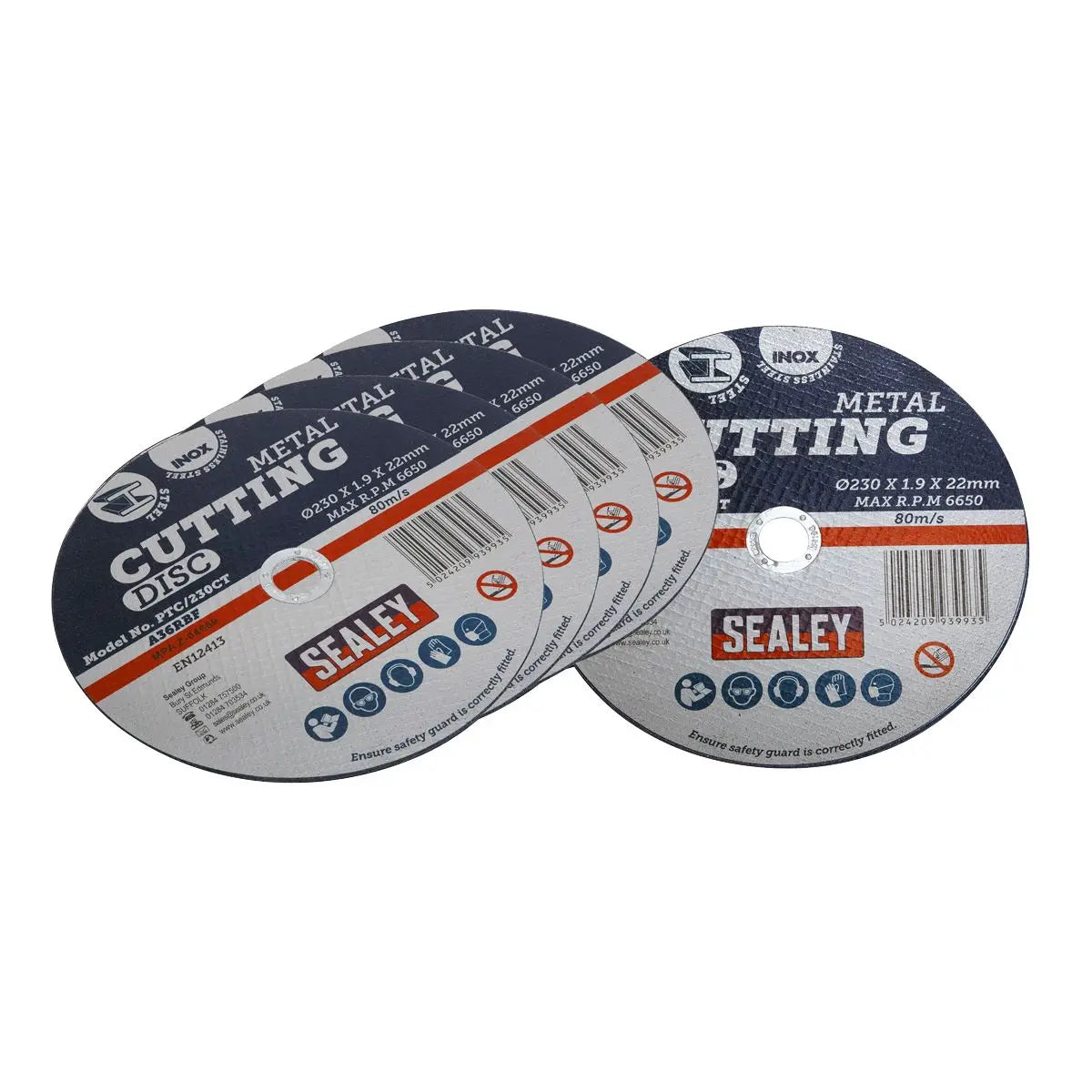 Sealey Cutting Disc Pack  Ø230 x 2mm Ø22mm Bore 