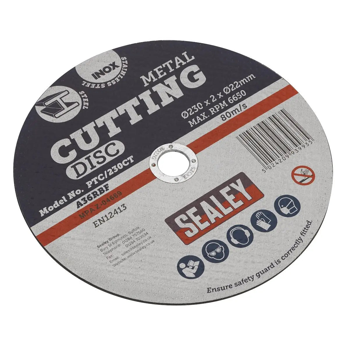 Sealey Cutting Disc Pack  Ø230 x 2mm Ø22mm Bore 