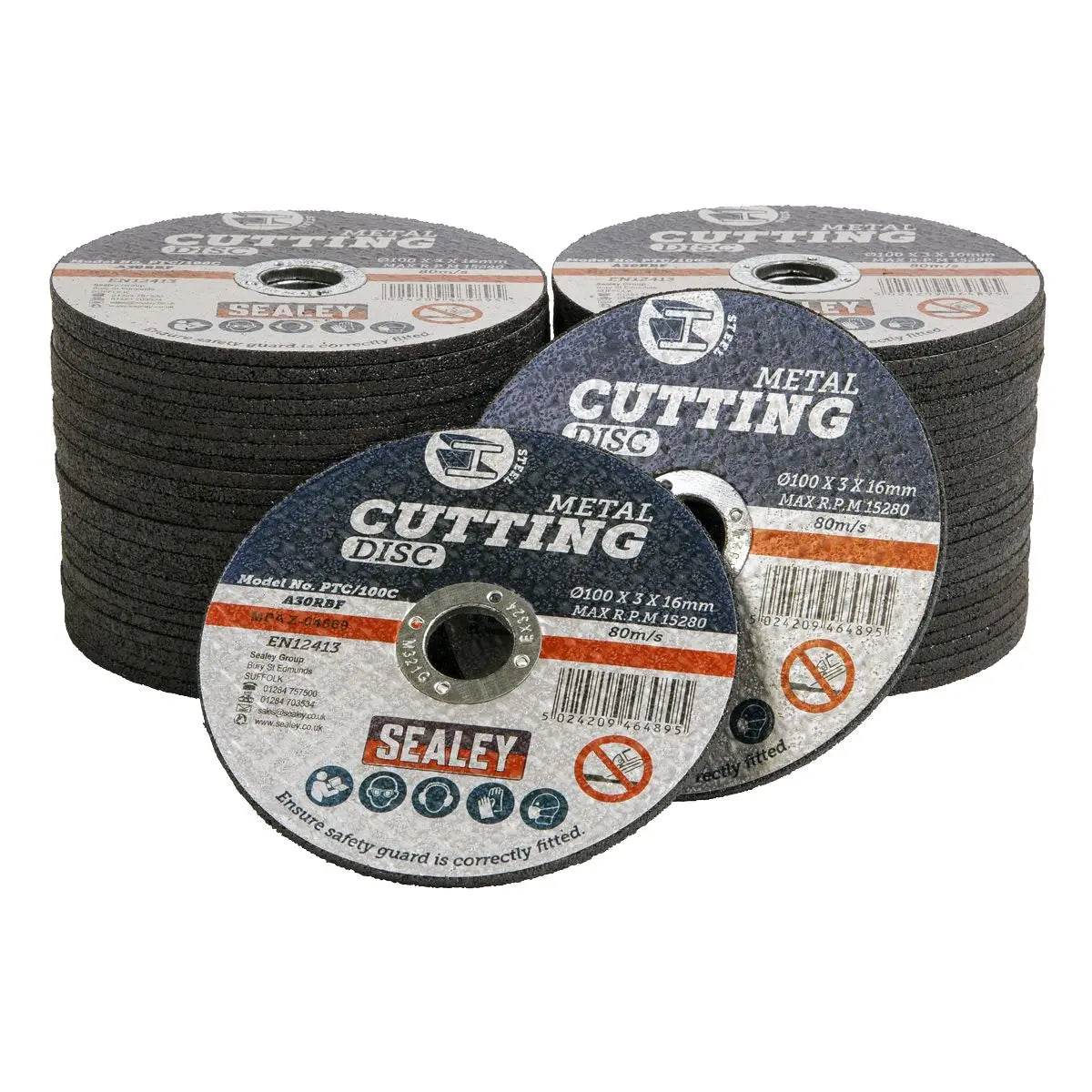 Sealey Cutting Disc Pack of 50 Ø100 x 3mm Ø16mm Bore 