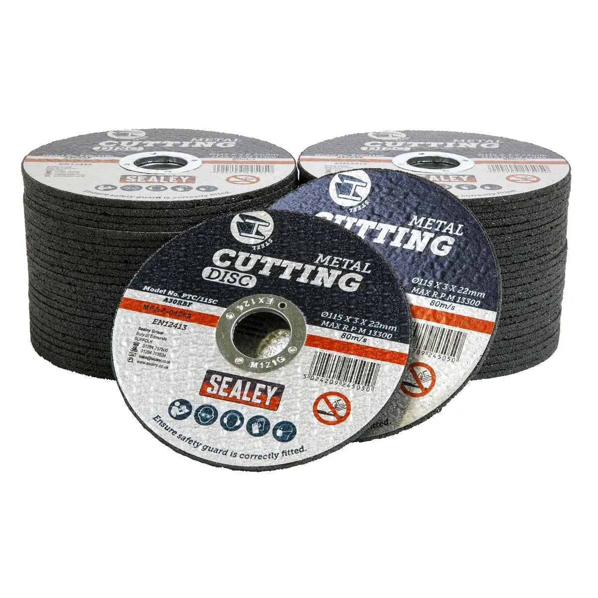 Sealey Cutting Disc Pack of 50 Ø115 x 3mm Ø22mm Bore 