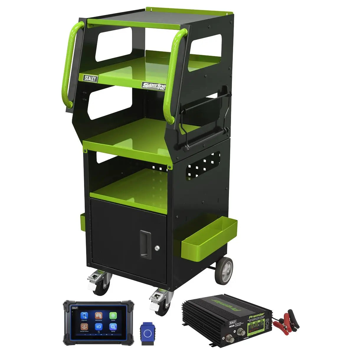 Sealey Diagnostic Support Station - Green  White Rose Tools