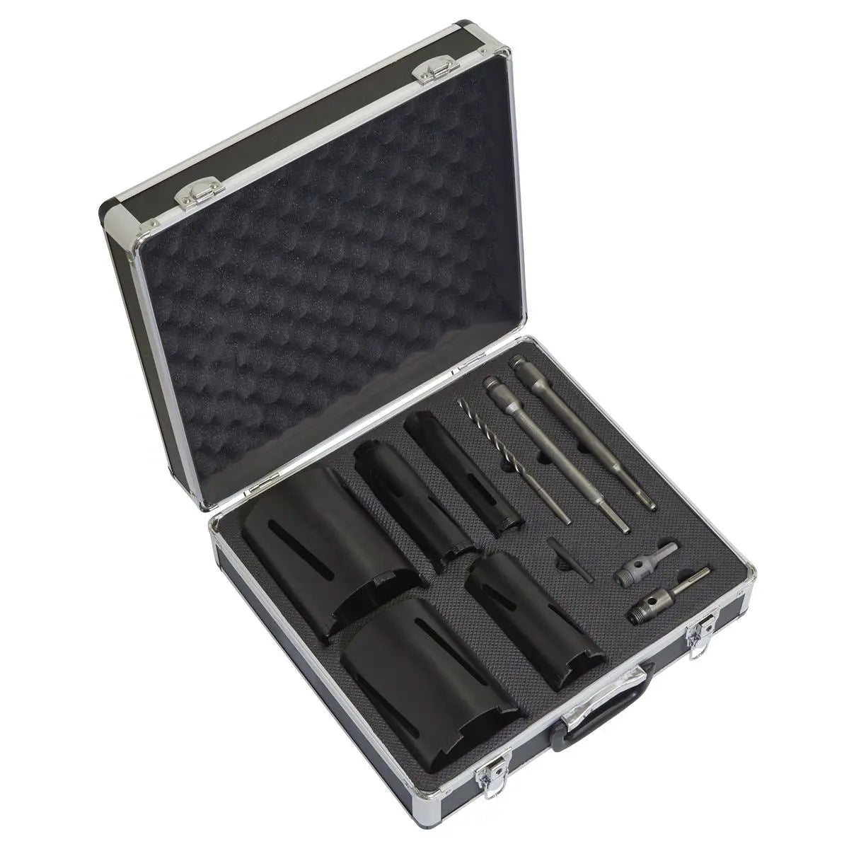 Sealey Diamond 5 Core Kit (Ø38, 52 ,65, 117, 127mm Cores with Adaptors) 