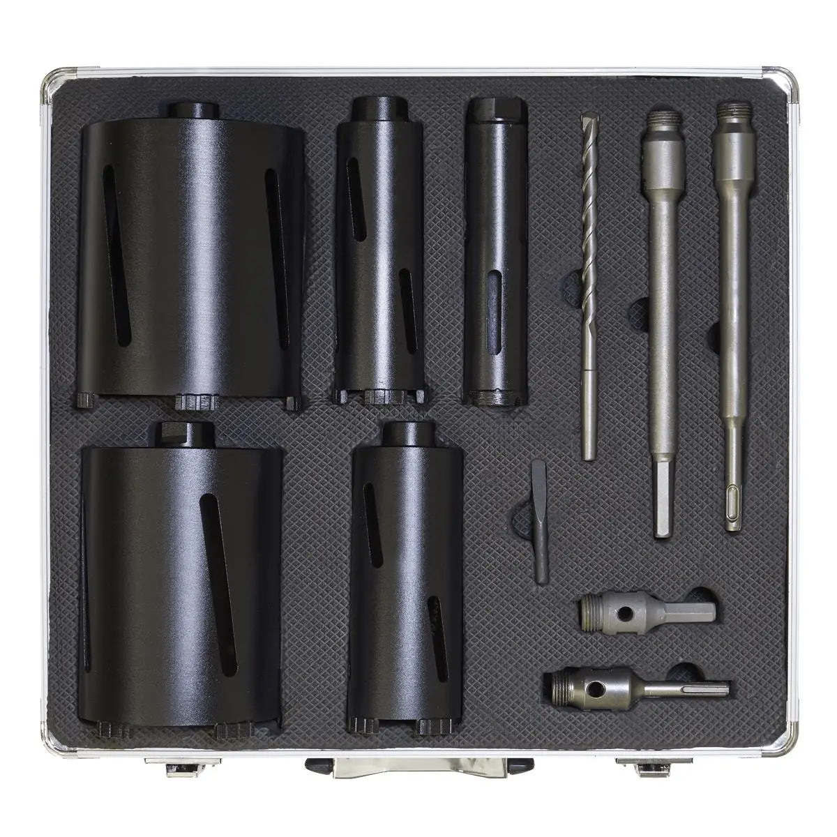Sealey Diamond 5 Core Kit (Ø38, 52 ,65, 117, 127mm Cores with Adaptors) 