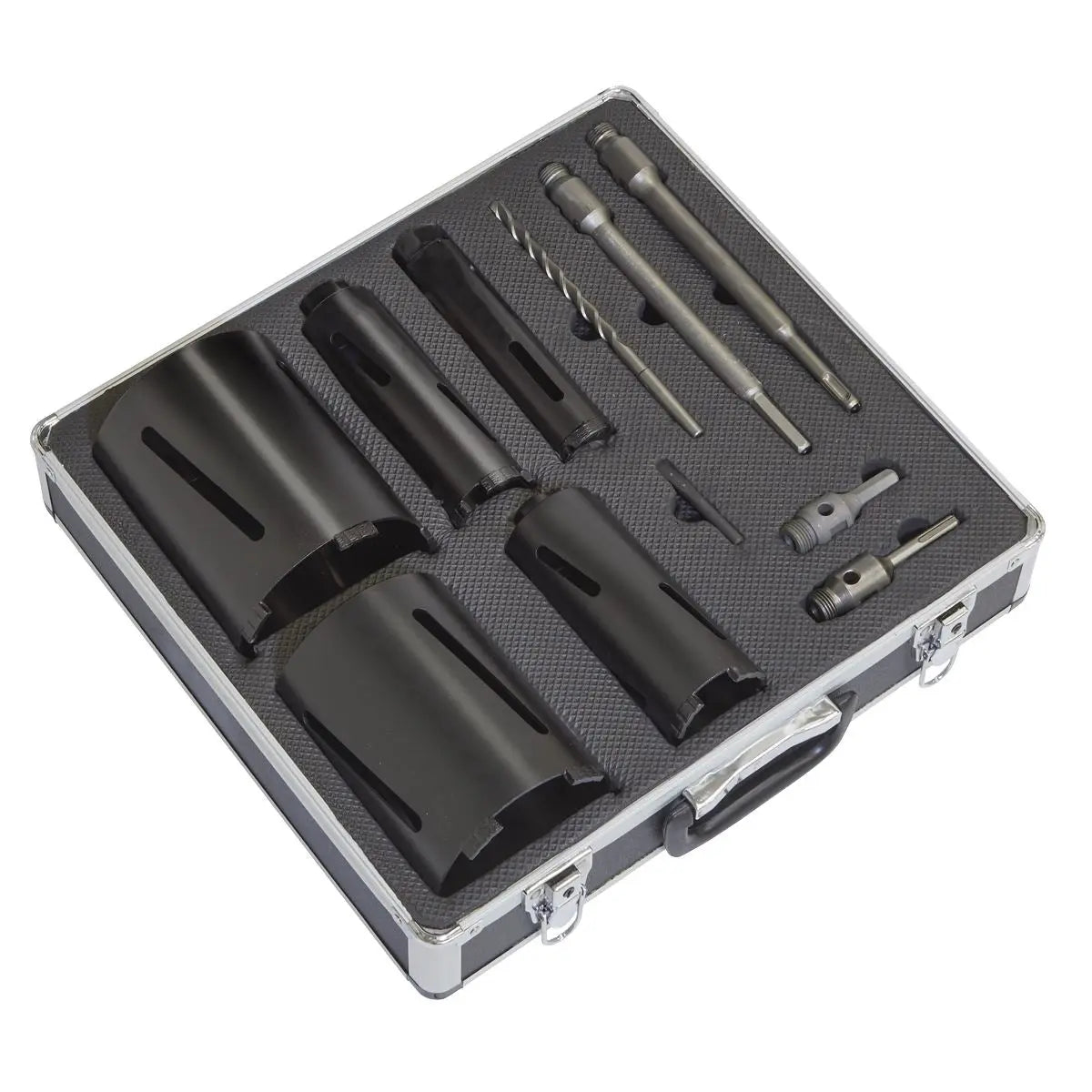 Sealey Diamond 5 Core Kit (Ø38, 52 ,65, 117, 127mm Cores with Adaptors) 