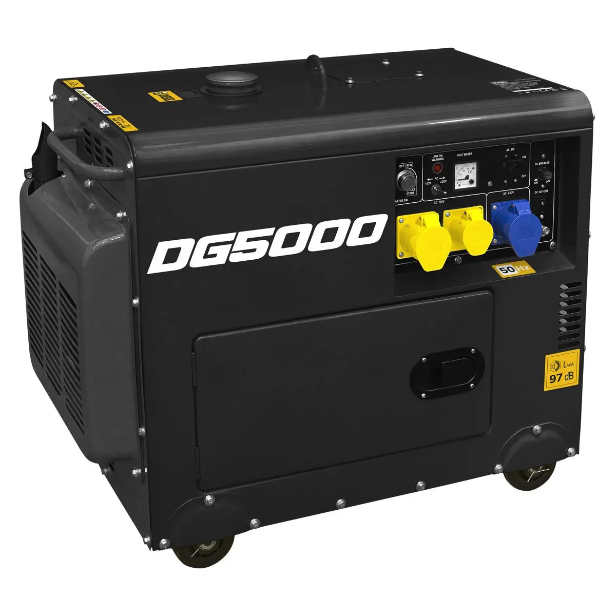 Sealey Diesel Generator - 4-Stroke Engine 5000W 110/230V  White Rose Tools