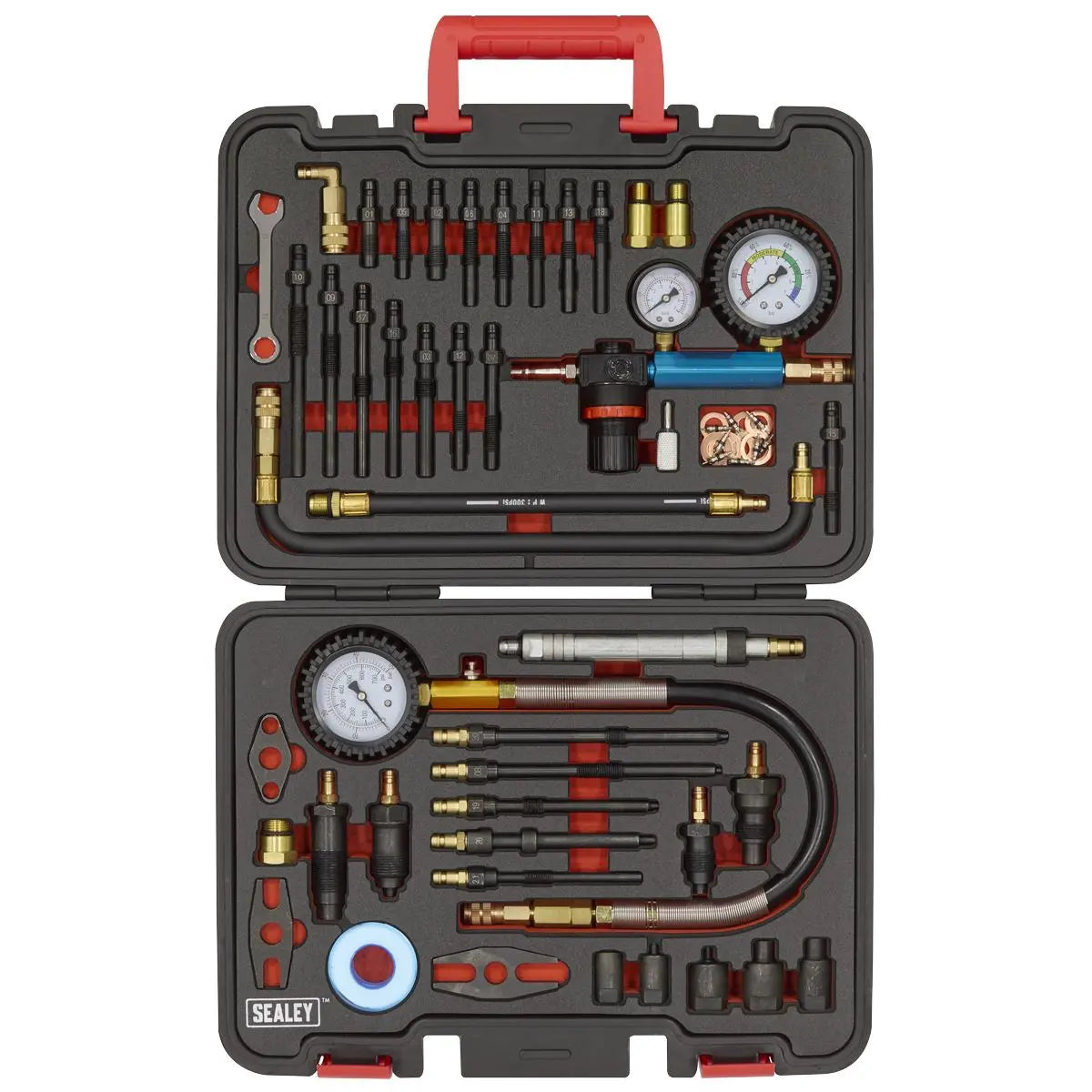 Sealey Diesel/Petrol Master Compression & Leakage Test Kit 46pc  White Rose Tools