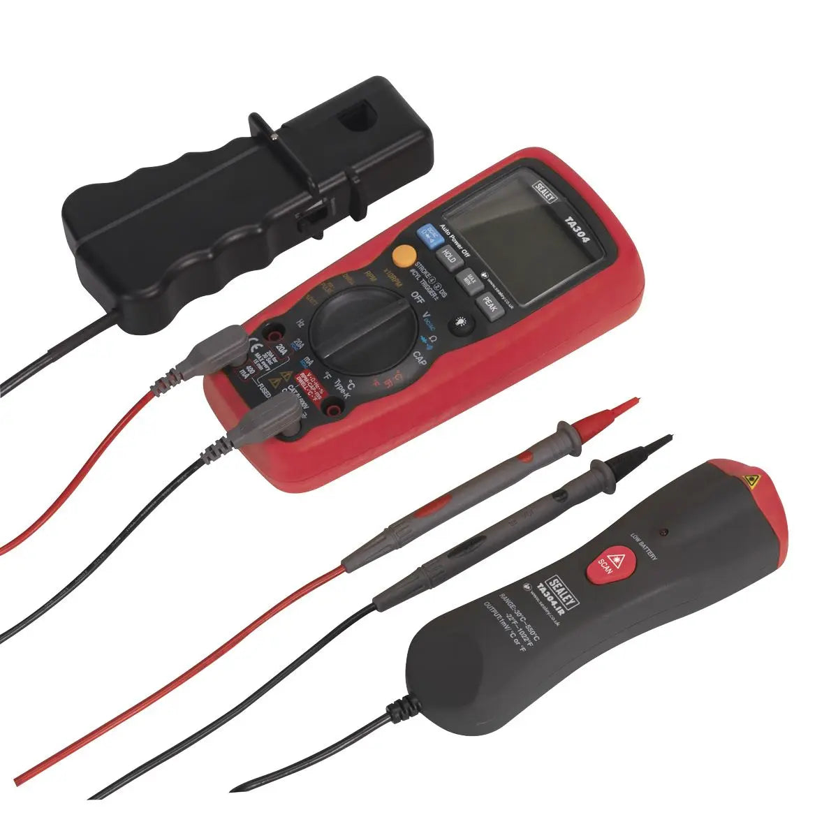 Sealey Digital Automotive Analyser 15-Function with Inductive Coupler/Infrared Temperature Probe 