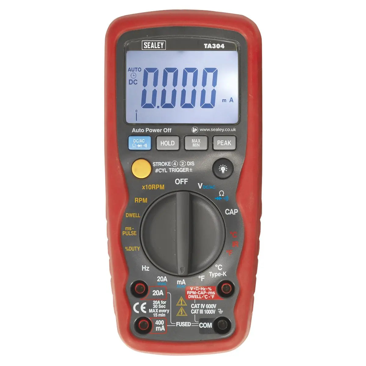Sealey Digital Automotive Analyser 15-Function with Inductive Coupler/Infrared Temperature Probe 