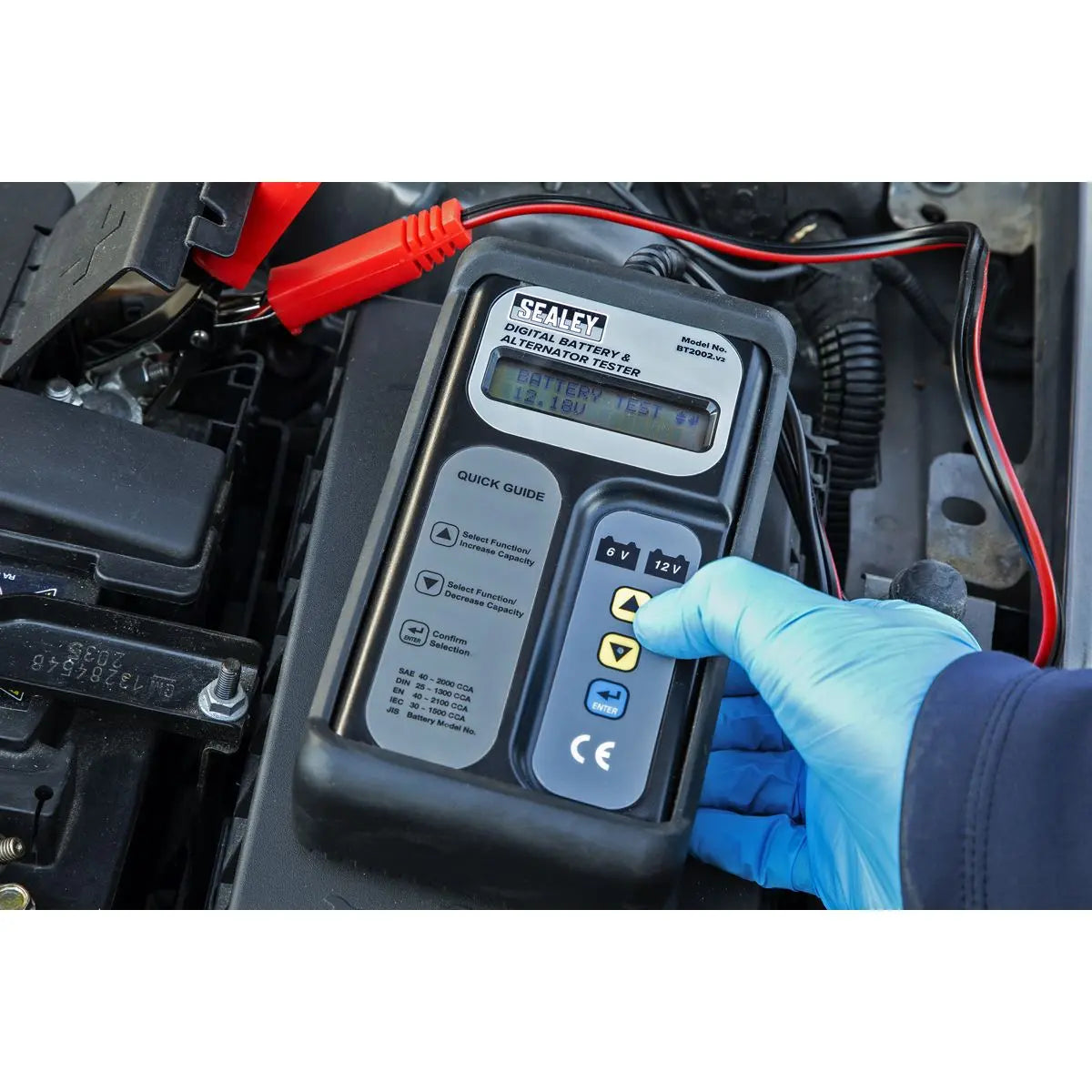 Sealey Digital Battery & Alternator Tester 6-12V Battery 6, 12, 24V Alternator 