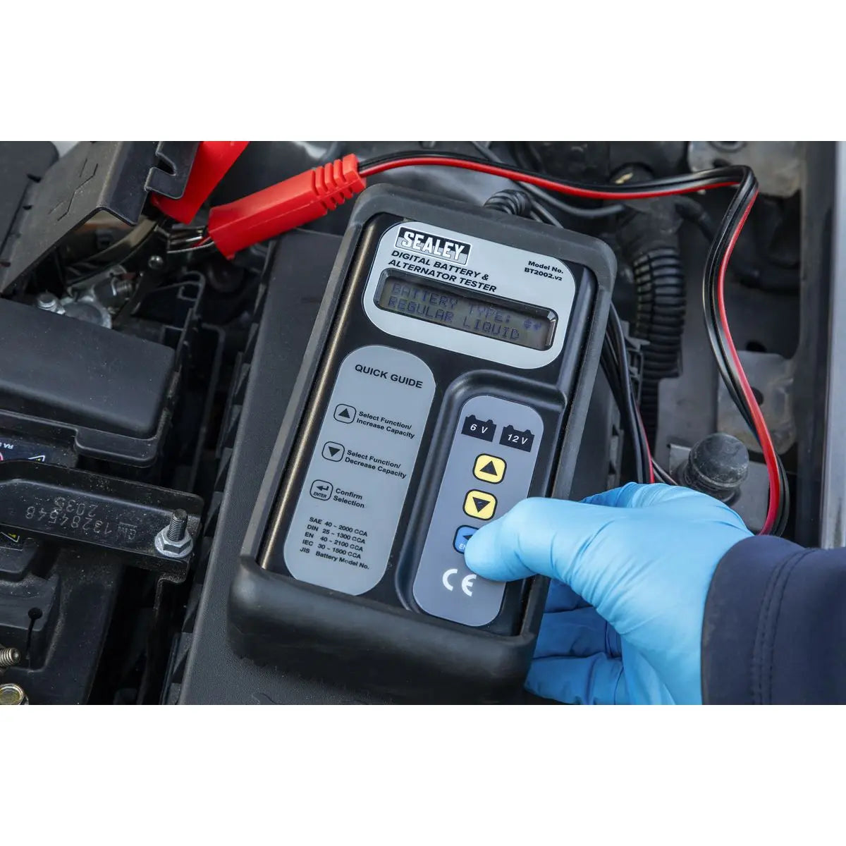Sealey Digital Battery & Alternator Tester 6-12V Battery 6, 12, 24V Alternator 