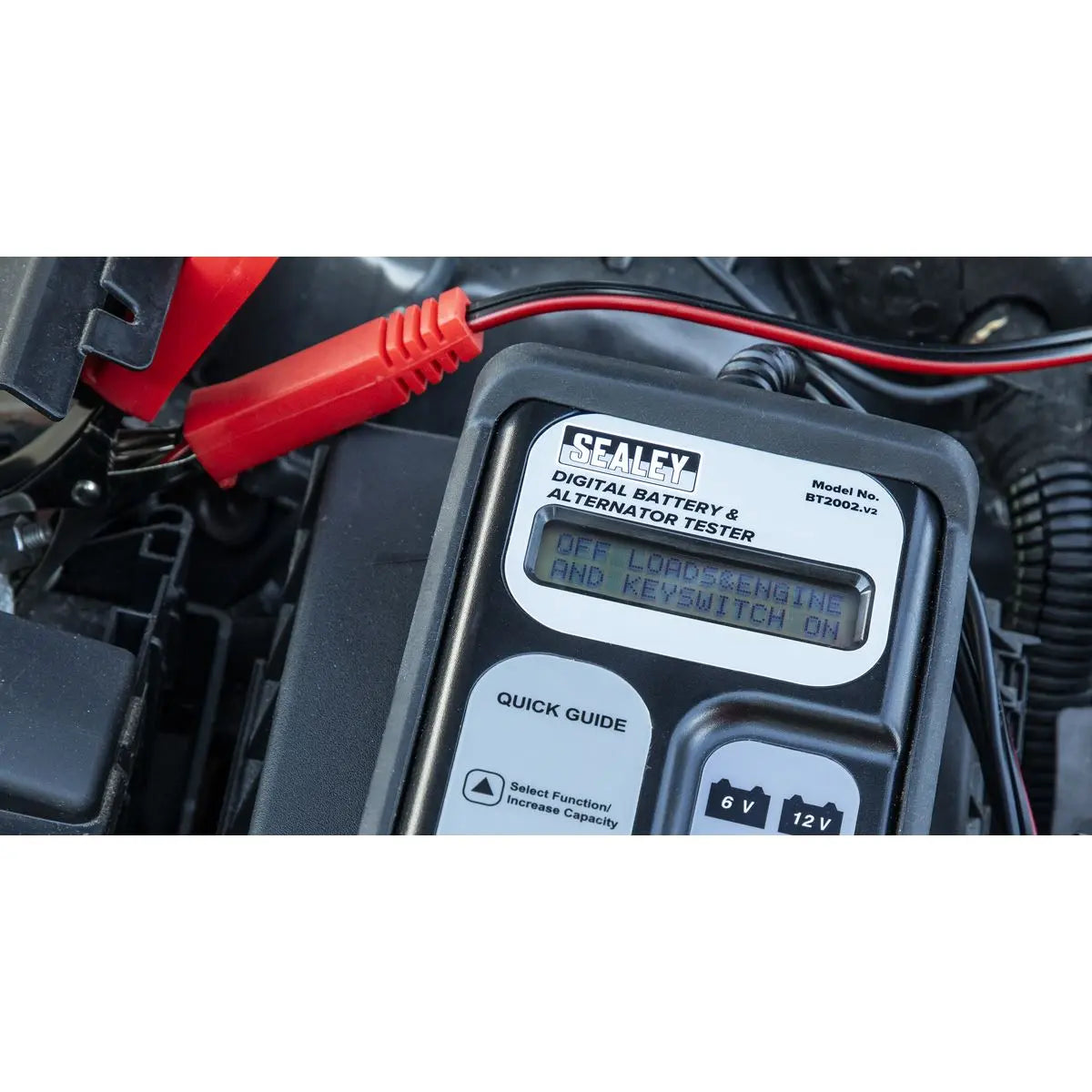 Sealey Digital Battery & Alternator Tester 6-12V Battery 6, 12, 24V Alternator 
