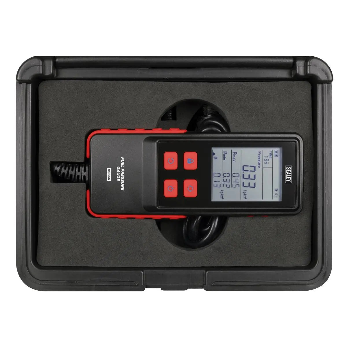 Sealey Digital Fuel Injection Pressure Test Kit for GDI Fuel Circuits 6pc  White Rose Tools