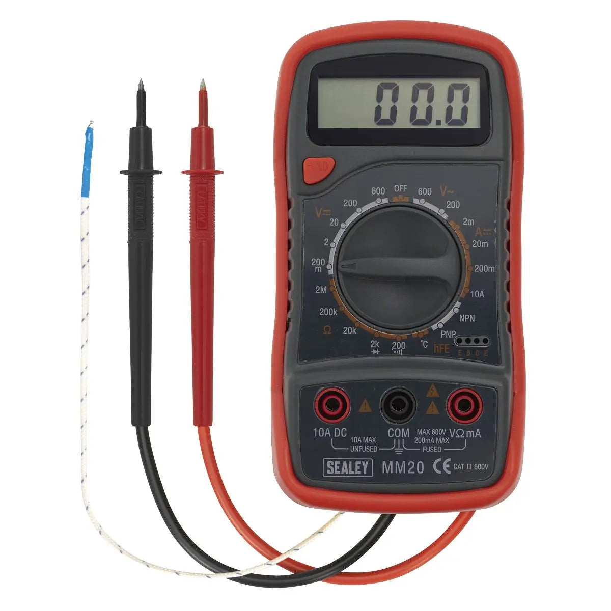 Sealey Digital Multimeter 8 Function with Thermocouple AC DC Current Electricians 