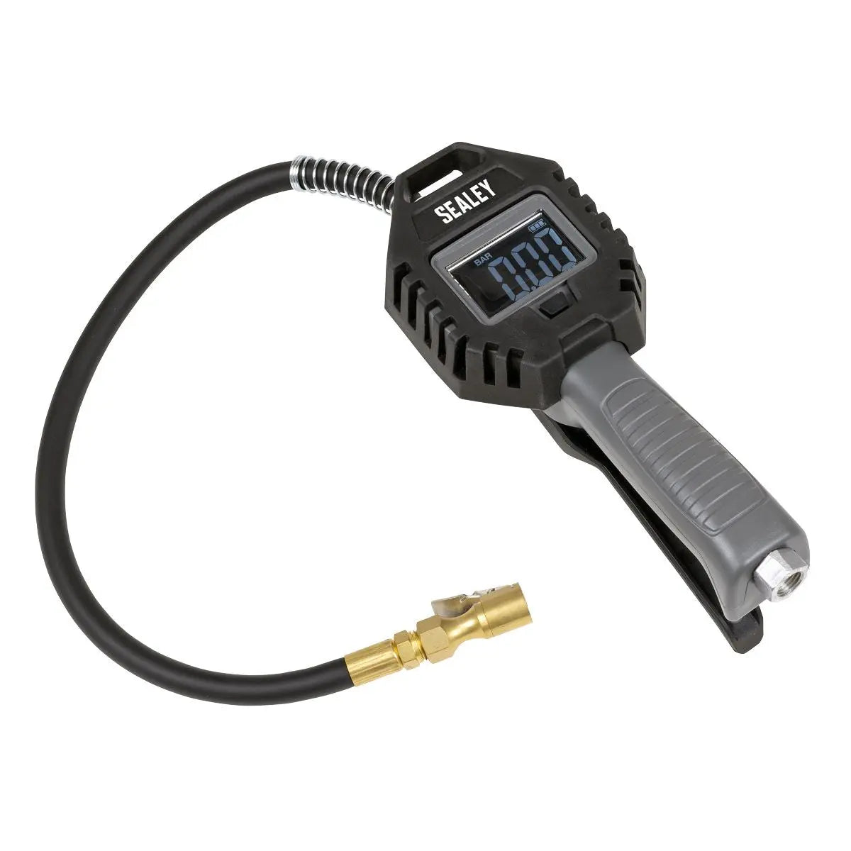 Sealey Digital Tyre Inflator with Clip-On Connector Rechargeable  White Rose Tools