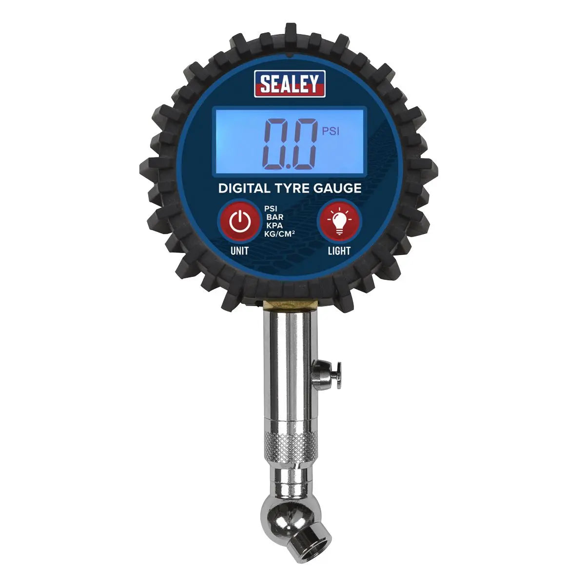 Sealey Digital Tyre Pressure Gauge with Swivel Head & Quick Release 