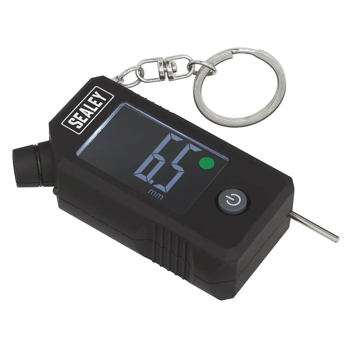 Sealey Digital Tyre Pressure and Tread Depth Gauge with LED Display on Keychain 