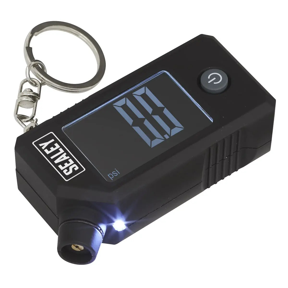 Sealey Digital Tyre Pressure and Tread Depth Gauge with LED Display on Keychain 