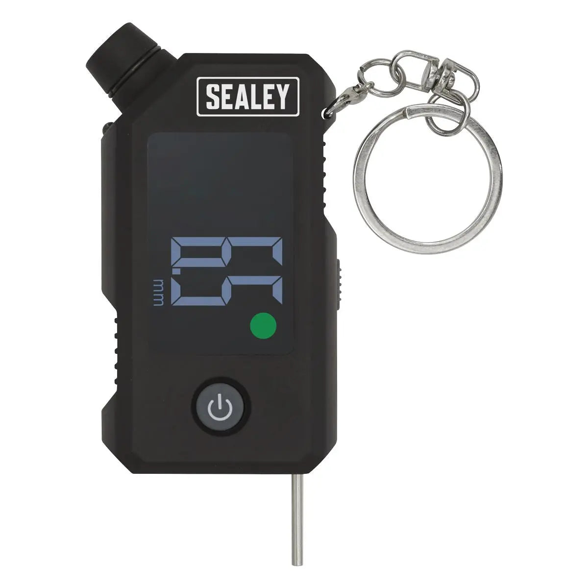 Sealey Digital Tyre Pressure and Tread Depth Gauge with LED Display on Keychain 