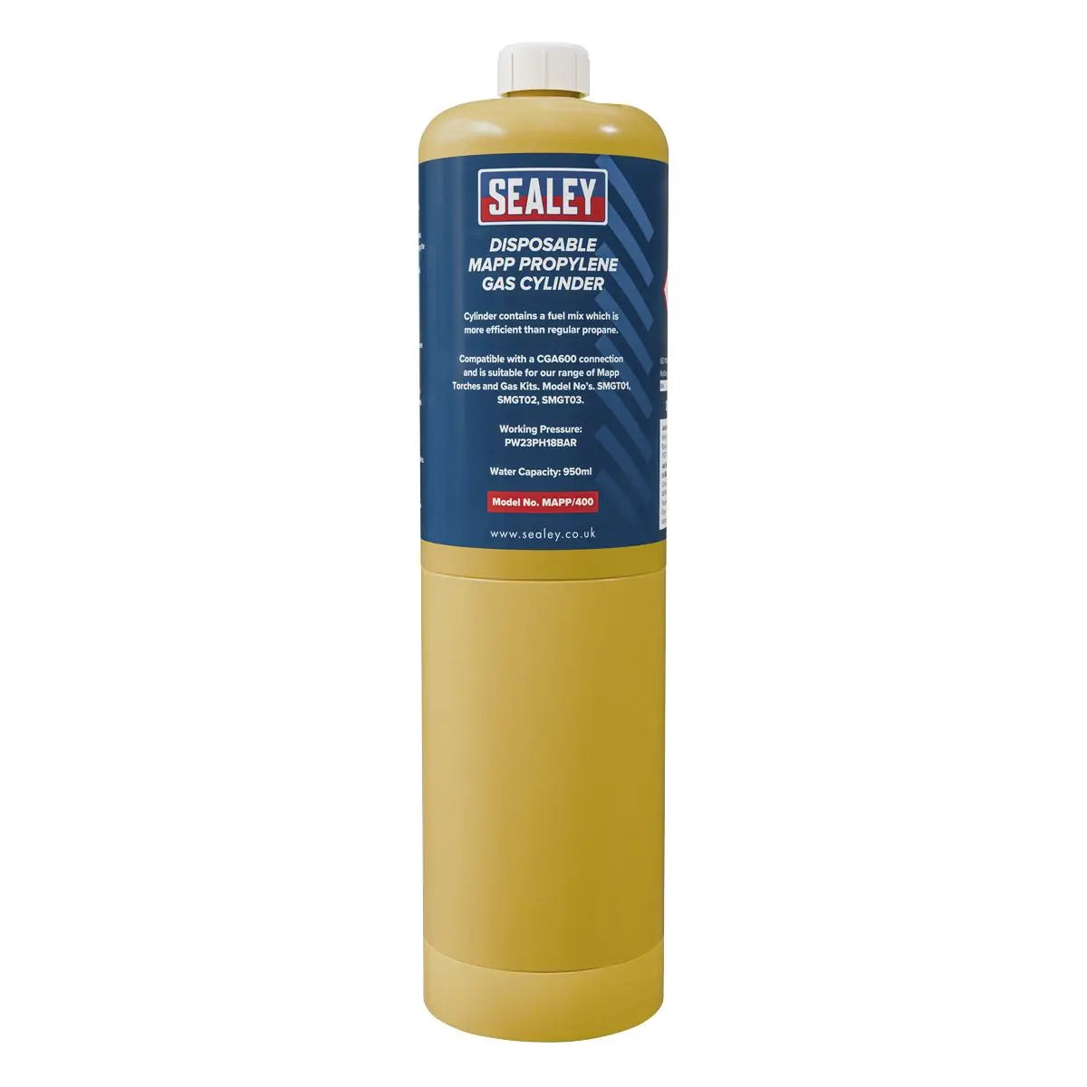 Sealey Disposable MAPP Propylene Gas Cylinder - Case of 12  White Rose Tools