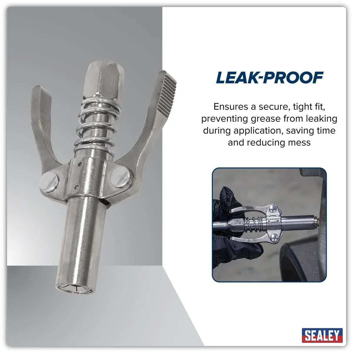 Sealey Double Handle Grease Gun Coupler  White Rose Tools