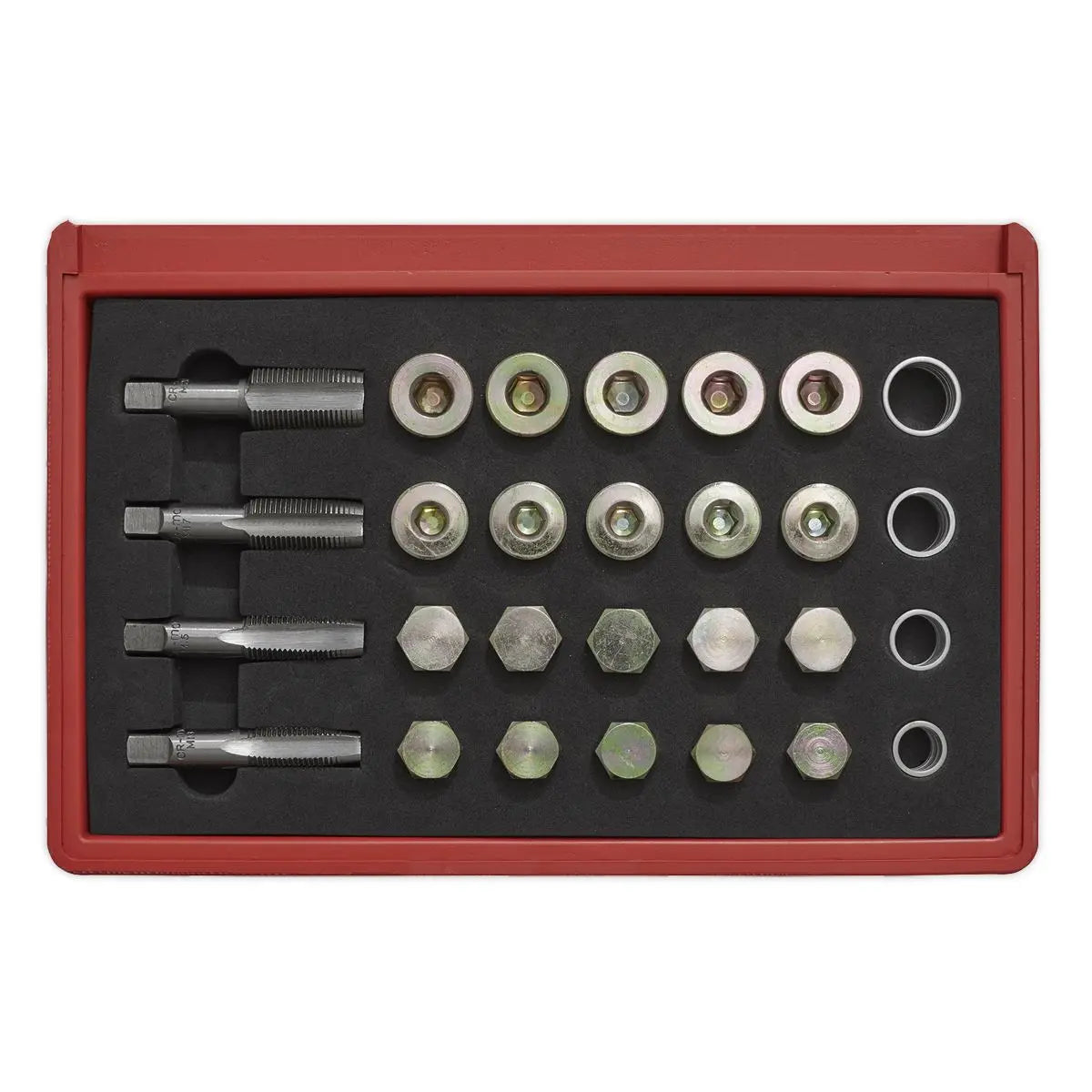 Sealey Drain Plug Repair Set M13-M20 Taps Gearbox Sump Storage Case Car 