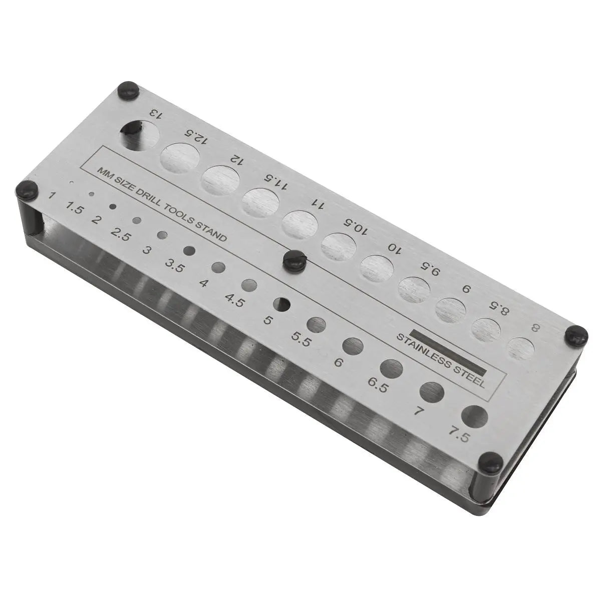 Sealey Drill Bit Stand Storage Organiser Metric Tool 1-13mm Stainless Steel  White Rose Tools
