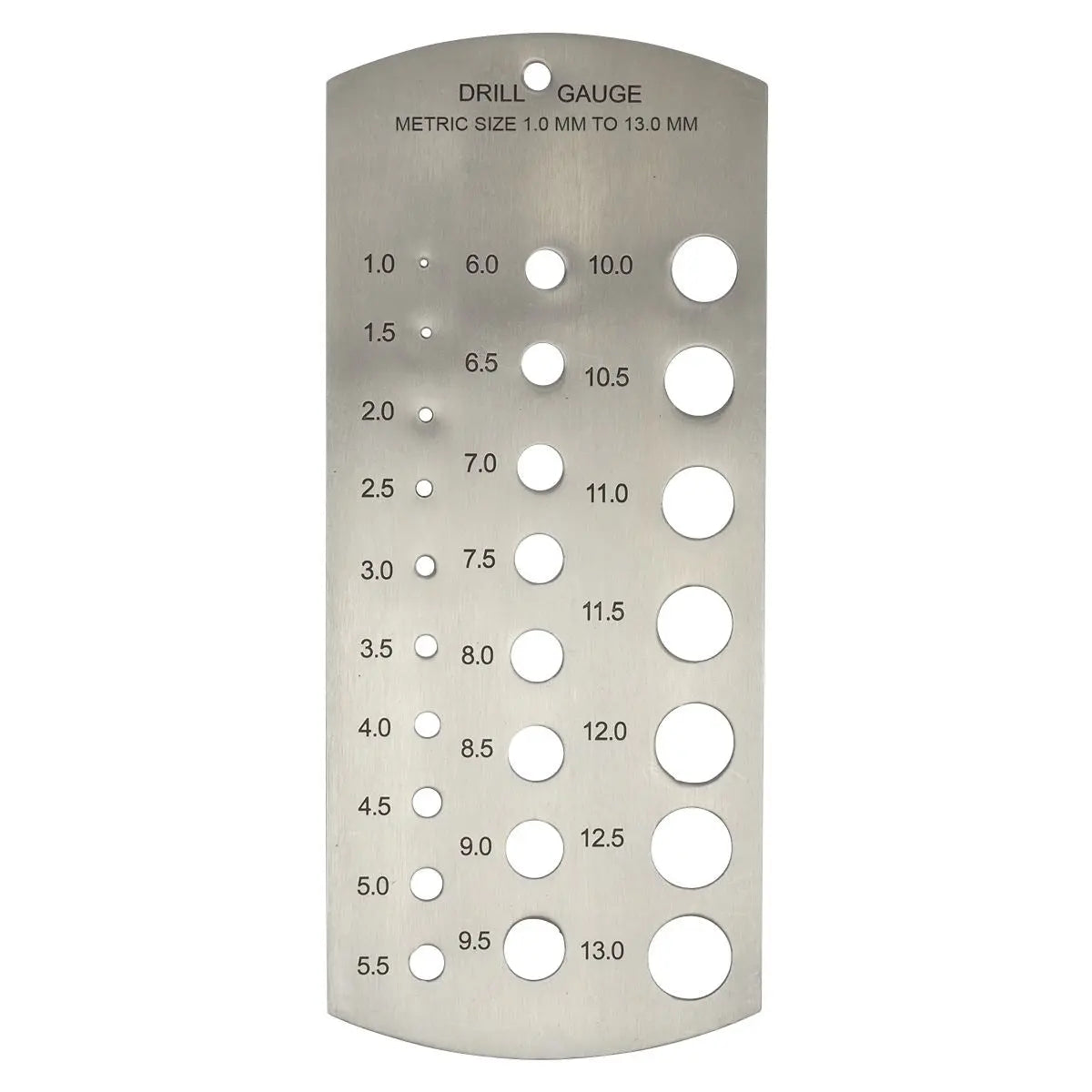 Sealey Drill Gauge Metric 1-13mm Stainless Steel Size Guide 