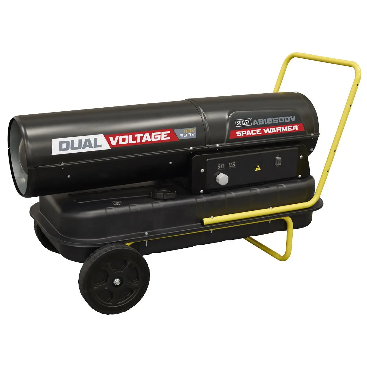 Sealey Dual Voltage Space Warmer® Kerosene/Diesel Heater with Wheels 185,000Btu/hr(55kW)  White Rose Tools