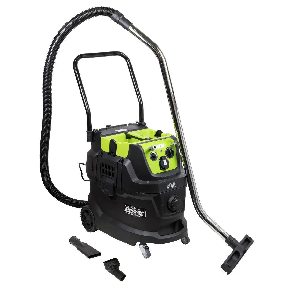 Sealey Dust-Free Wet & Dry Industrial Vacuum Cleaner 40L Plastic Drum M Class Filtration Self-Clean  White Rose Tools