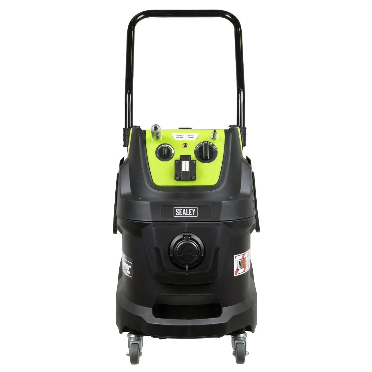 Sealey Dust-Free Wet & Dry Industrial Vacuum Cleaner 40L Plastic Drum M Class Filtration Self-Clean  White Rose Tools