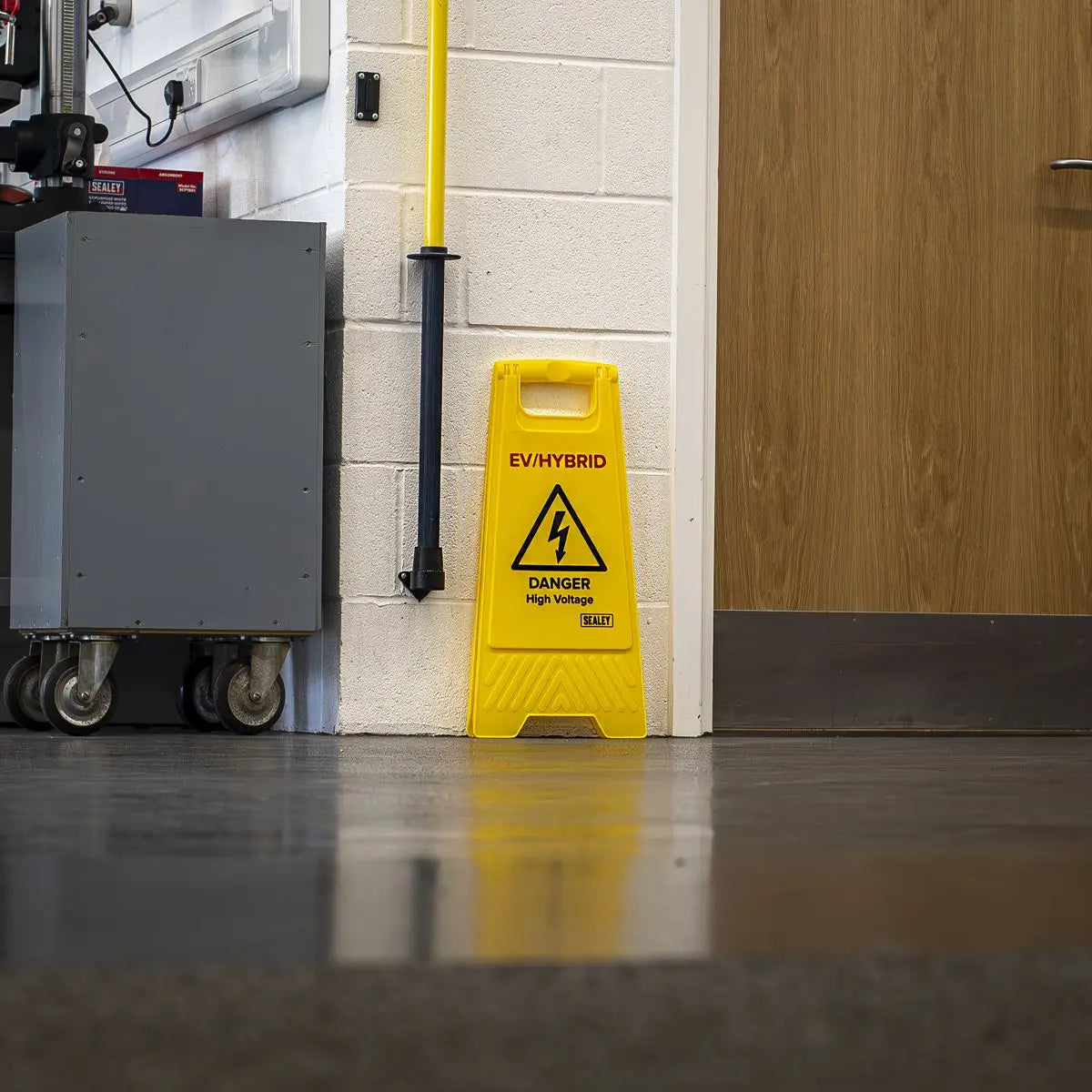 Sealey EV/Hybrid Floor Warning Signs - Pack of 2  White Rose Tools