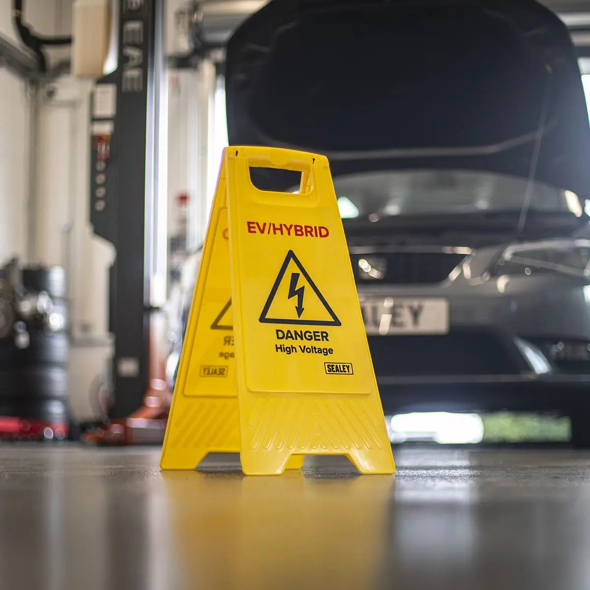 Sealey EV/Hybrid Floor Warning Signs - Pack of 2  White Rose Tools
