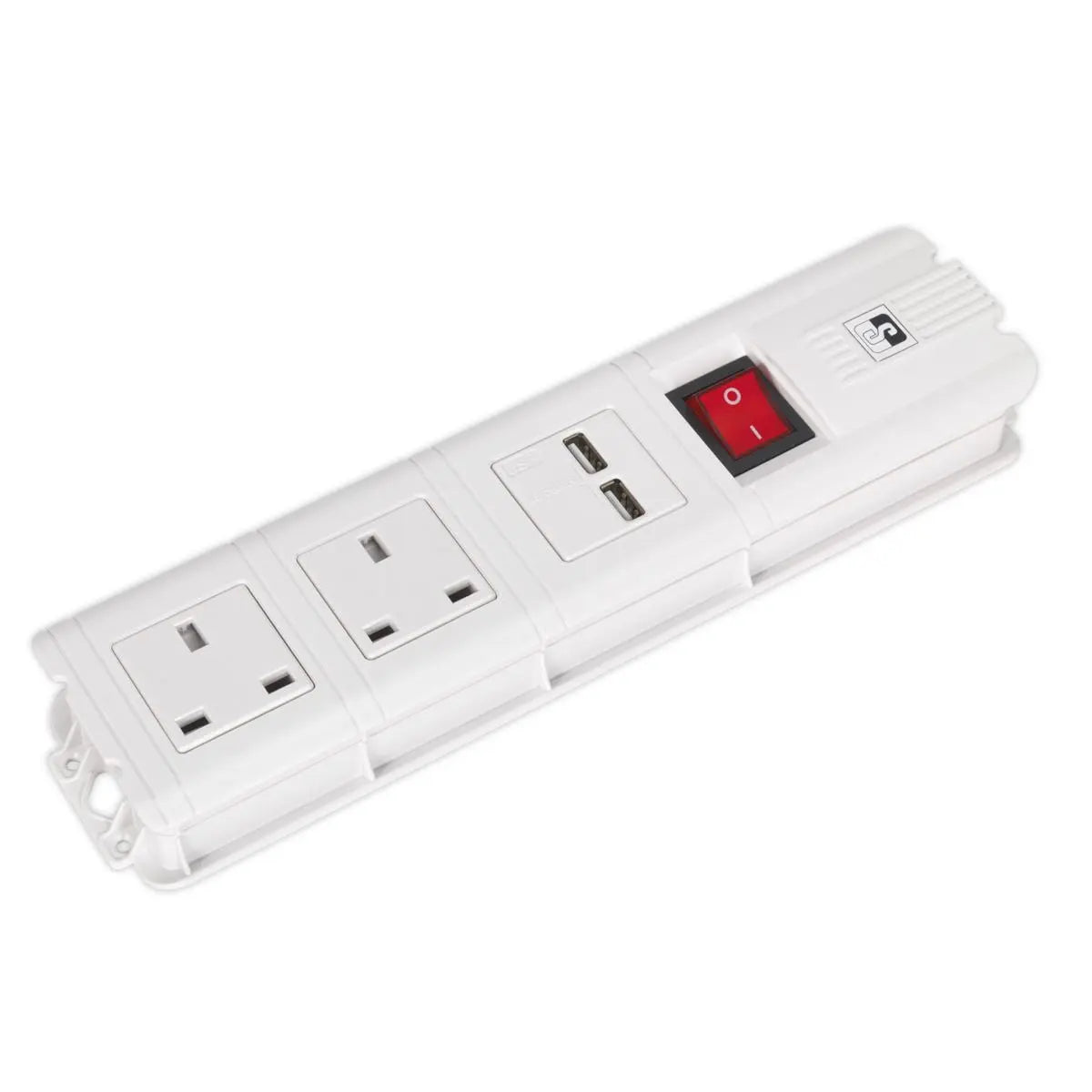 Sealey Extension Cable 2.6m 2 x 230V + 2 x USB Sockets - White 