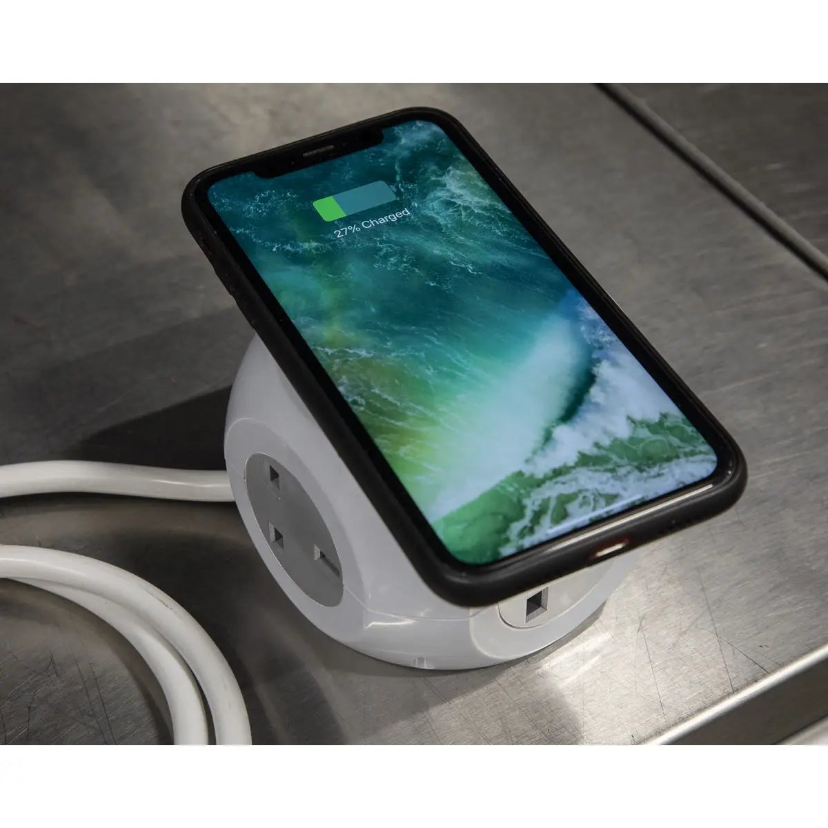 Sealey Extension Cable Cube 1.4m 3 x 230V 3 x USB Sockets and Wireless Charging Pad 