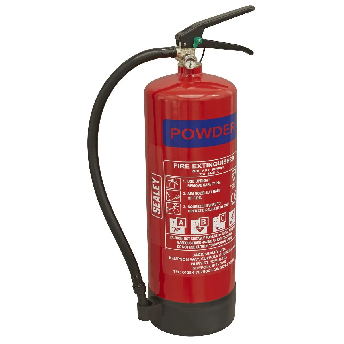 Sealey Fire Extinguisher 6kg Dry Powder 