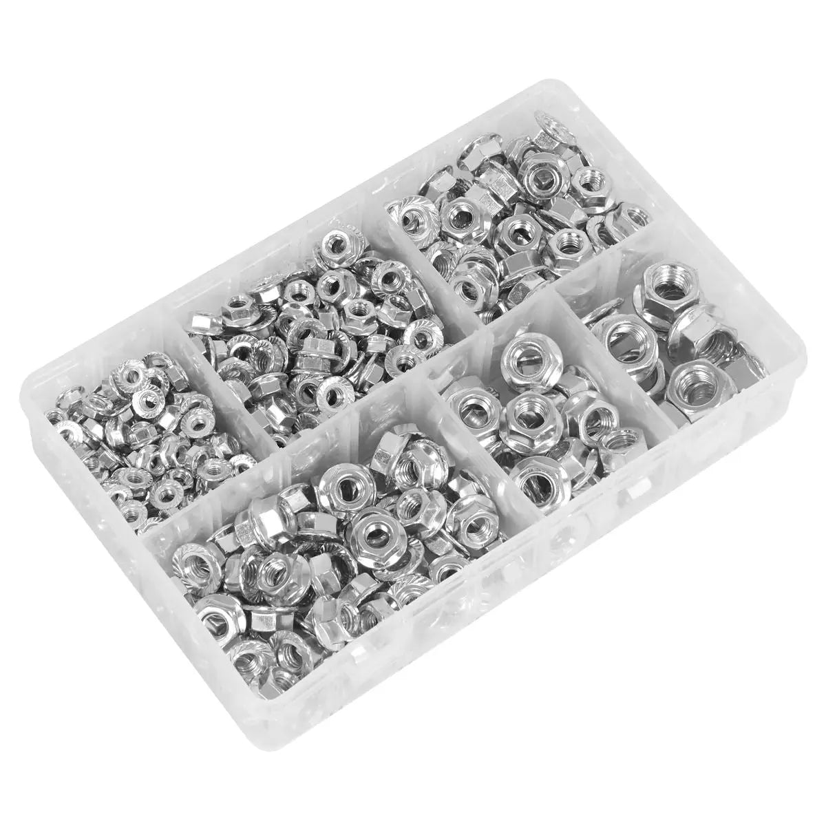 Sealey Flange Nut Assortment 390pc M5-M12 Serrated Metric 