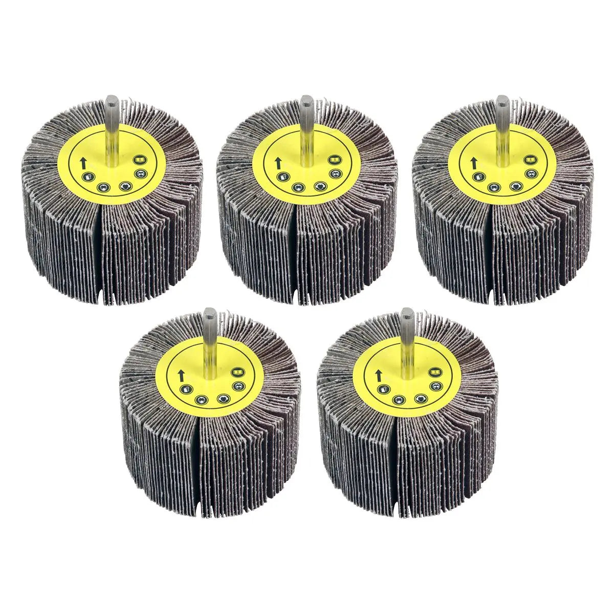 Sealey Flap Wheel Ø80 x 50mm Ø6mm Shaft Assorted Grit - Pack of 5  White Rose Tools