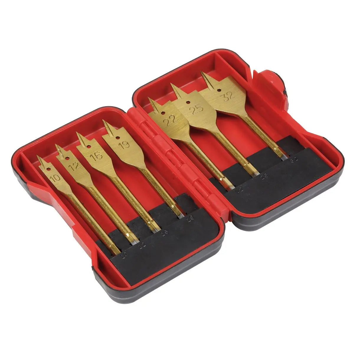 Sealey Flat Wood Drill Bit Set 7pc Titanium Coated 