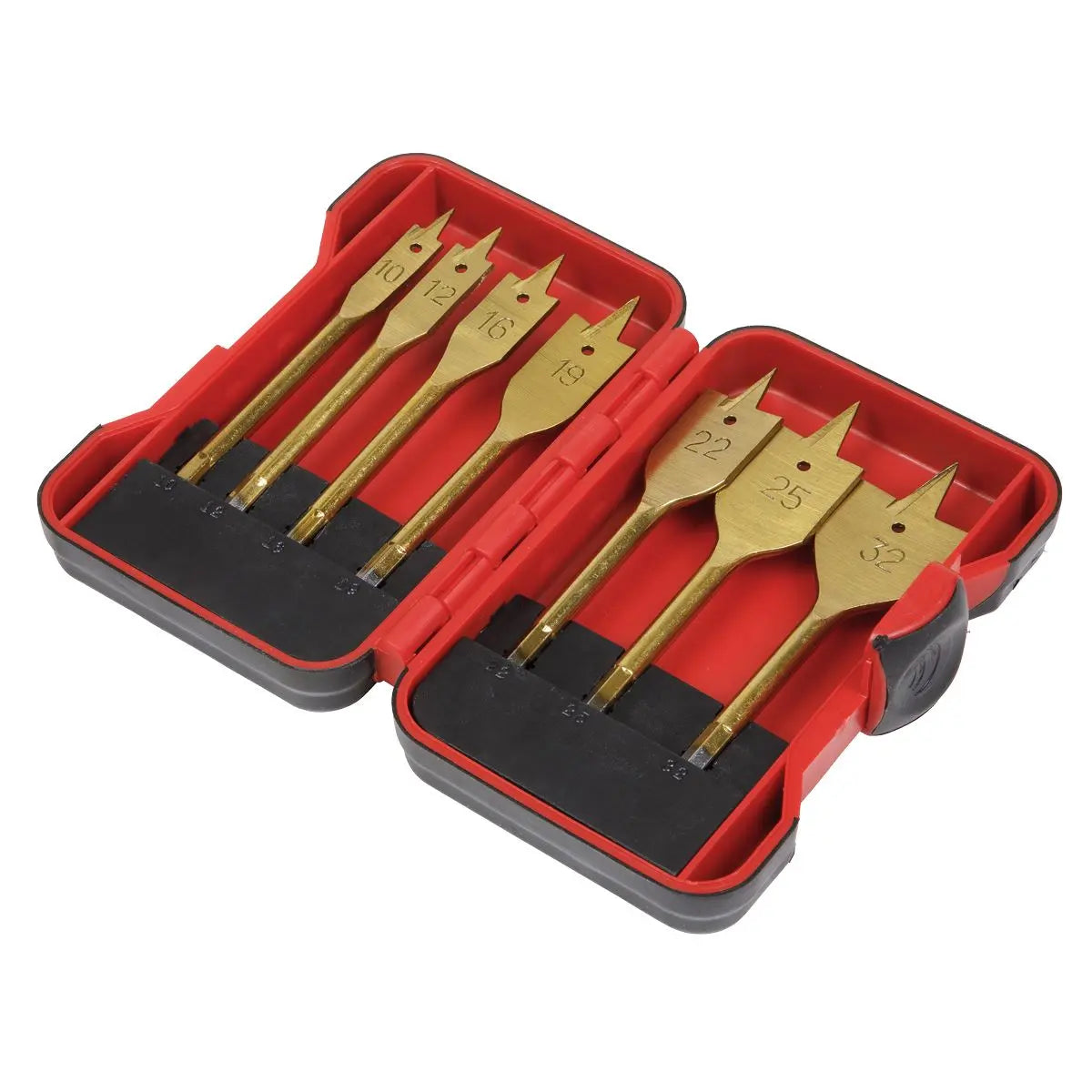 Sealey Flat Wood Drill Bit Set 7pc Titanium Coated 
