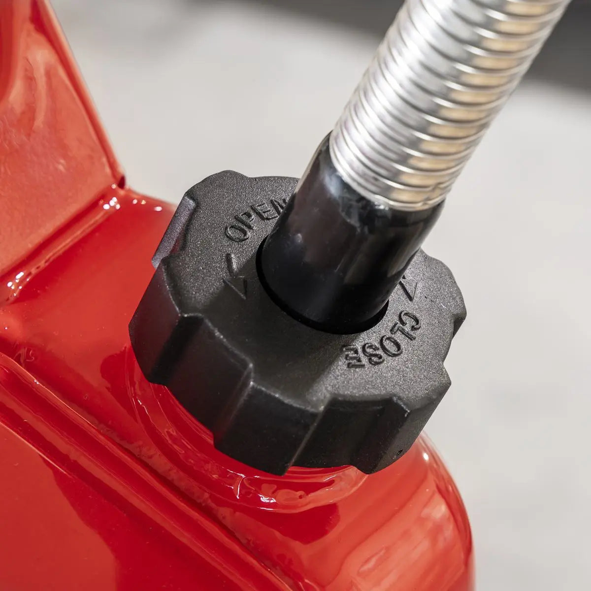 Sealey Flexi Pouring Spout for Screw Cap Jerry Cans - Red  White Rose Tools