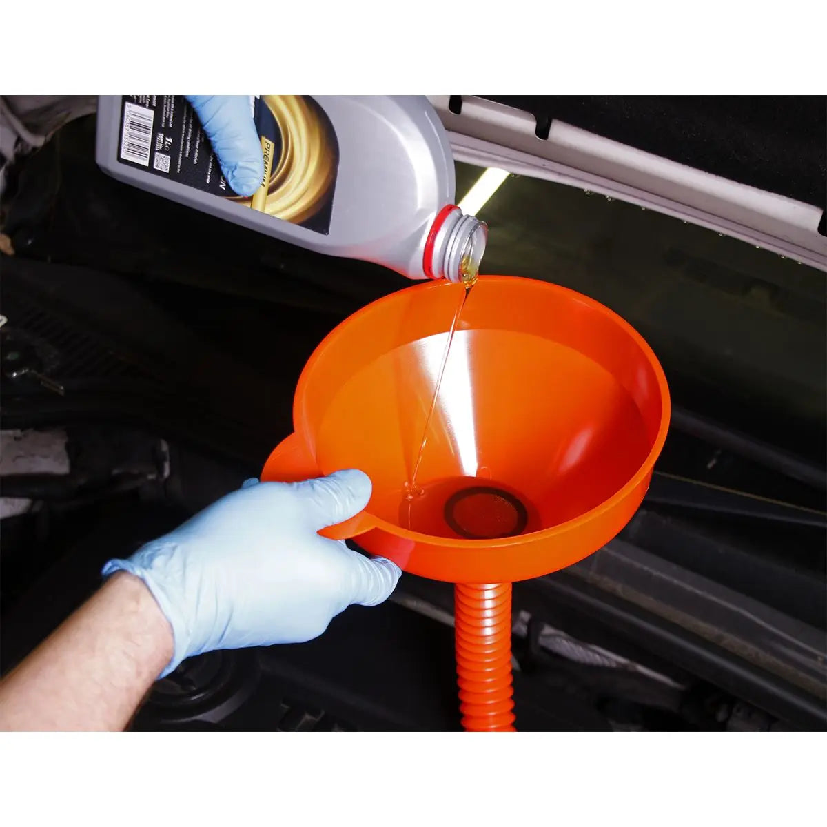 Sealey Flexi-Spout Funnel Medium Ø200mm with Filter 