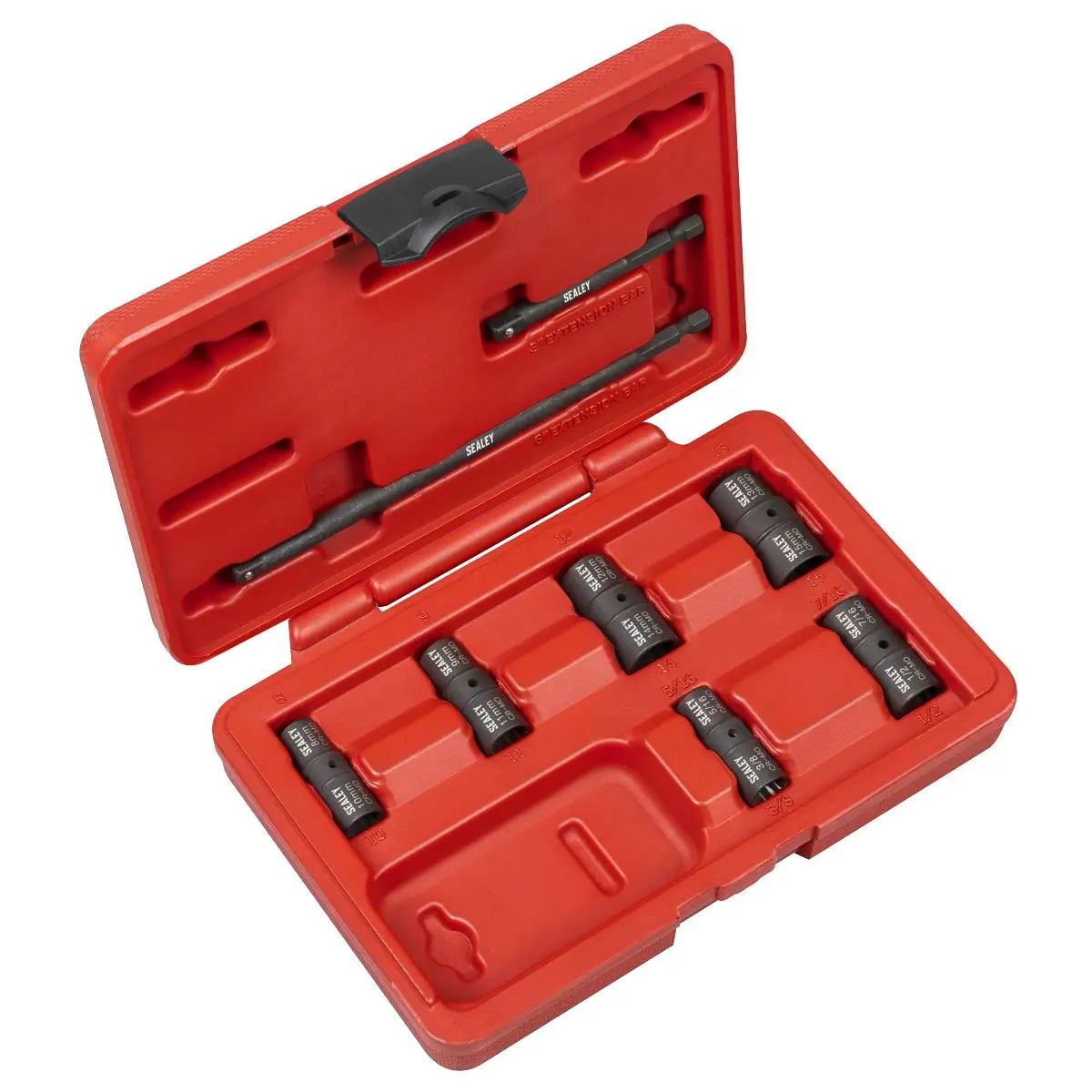 Sealey Flip Socket Set 1/4"Sq Drive 12-Point 8pc  White Rose Tools