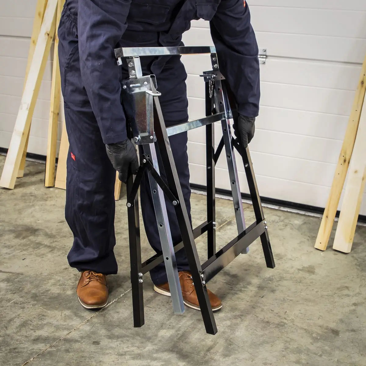 Sealey Fold Down Telescopic Trestle - 200kg Capacity - Pair  White Rose Tools